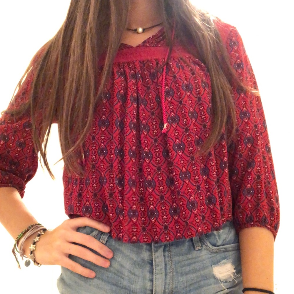 red blouse